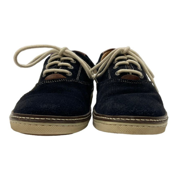 J&M Johnston & Murphy Suede and Leather Navy Oxfords Sz 9M - Picture 6 of 10